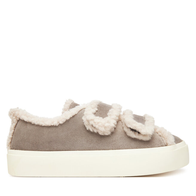 Sneakersy Inuikii Shearling Low Velcro 1001.001.0231 Szary - kobiece