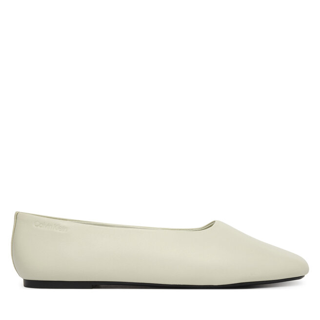 Baleriny Calvin Klein Round Ballerina Lth HW0HW02943 Biały -