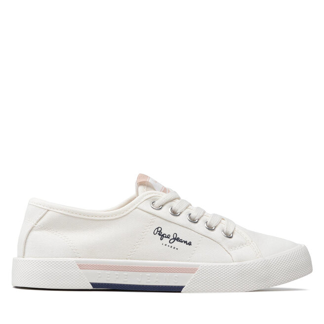 Tenisówki Pepe Jeans Brady Girl Basic PGS30543 Biały - dziewczęce