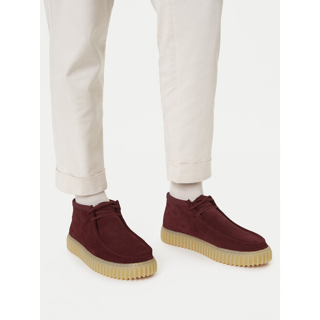 Trzewiki Clarks Torhill Hi 26183423 Bordowy - męskie