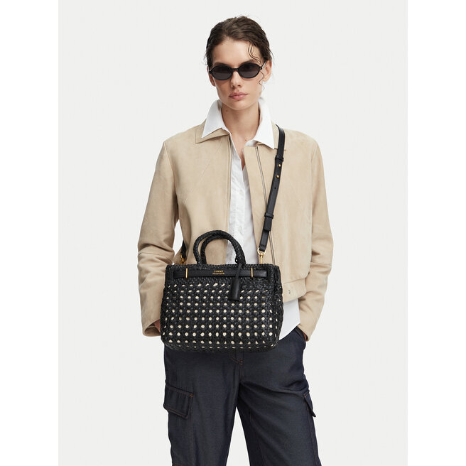Torebka Tommy Hilfiger American Icon Mini Tote Braided AW0AW18734 Czarny -