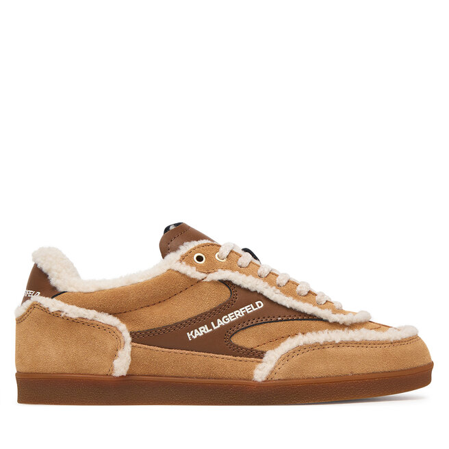 Sneakersy KARL LAGERFELD Kandidate KL63857L Beżowy - kobiece