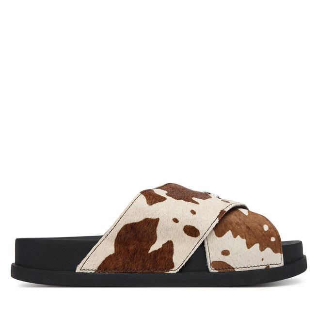 Klapki Tommy Jeans Tjw Comfort Slides Calf Hair EN0EN02941 Kolorowy -