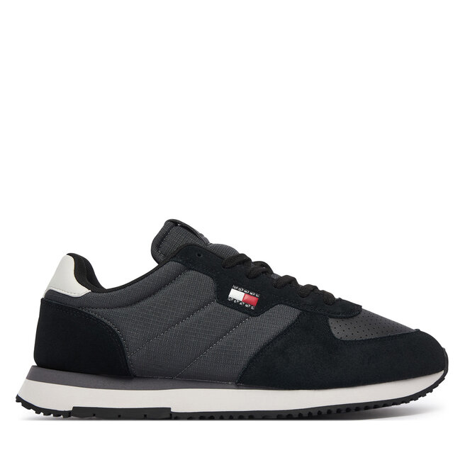Sneakersy Tommy Jeans Tj Runner Flag Mix EM0EM01774 Czarny - męskie