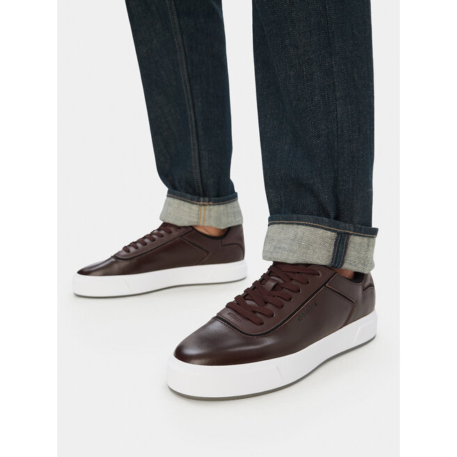 Sneakersy Calvin Klein Basket Cups Oxf Lth-Neo HM0HM02204 Brązowy ciemny - męskie