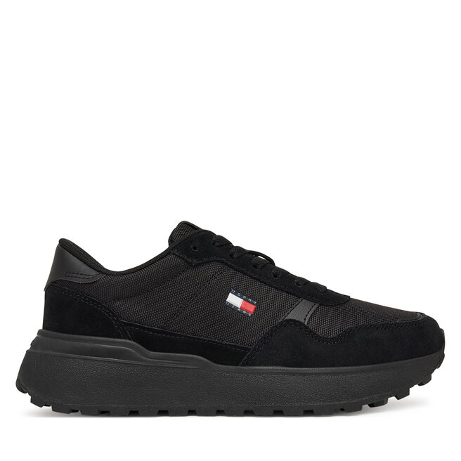 Sneakersy Tommy Jeans Modern Runner Mix EN0EN03100 Czarny - kobiece
