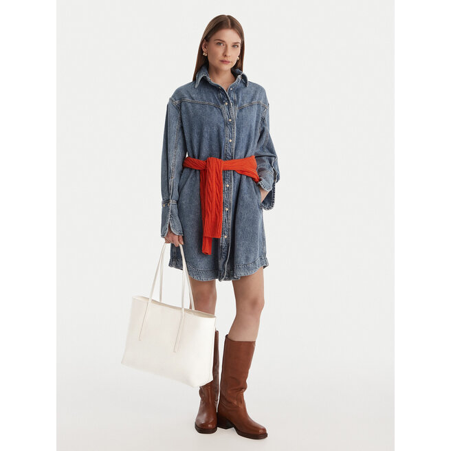 Torebka Calvin Klein Emblem Aop Tote W/ Pouch LV04F3266G Biały -