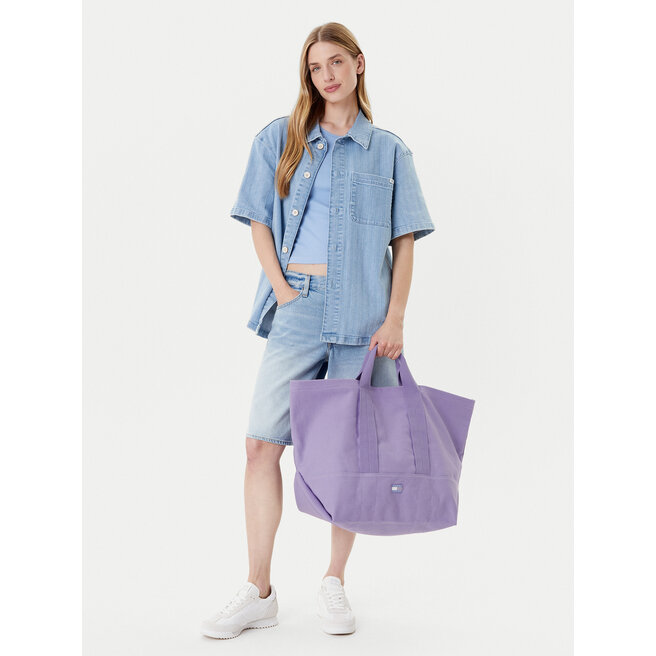 Torebka Tommy Jeans Tjw Tote Edition Canvas AW0AW17542 Fioletowy -