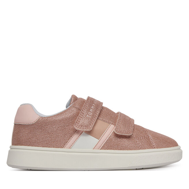 Sneakersy Tommy Hilfiger Flag Low Cut Velcro T1A9-34232-0745 S Różowy - dziewczęce