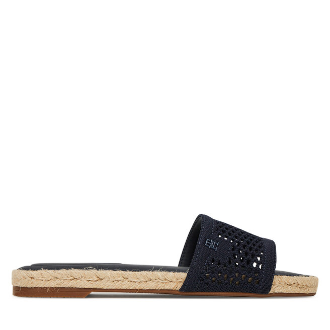 Espadryle Tommy Hilfiger Knit Mesh Espadrille Flat Sandal FW0FW08744 Granatowy - kobiece