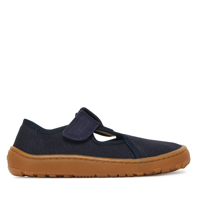 Kapcie Froddo Barefoot Canvas T-Bar G1700439 S Granatowy - chłopięce