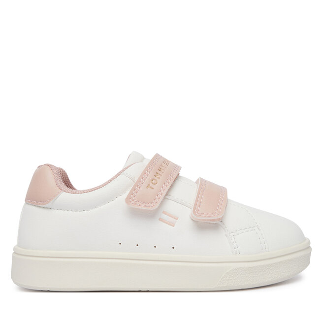 Sneakersy Tommy Hilfiger Low Cut Velcro Sneaker T1A9-35063-1355 M Kremowy - dziewczęce