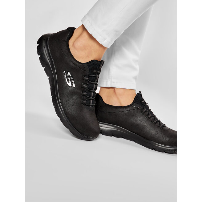 Sneakersy Skechers Itz Bazik 88888301/BBK Czarny - kobiece