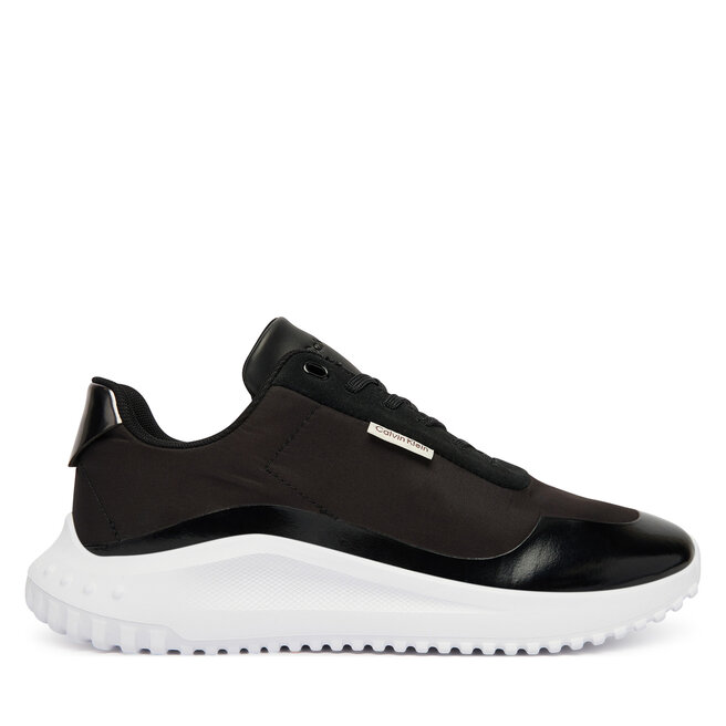 Sneakersy Calvin Klein Eva Runner Lace Up Mat Mix YW0YW02016 Czarny - kobiece