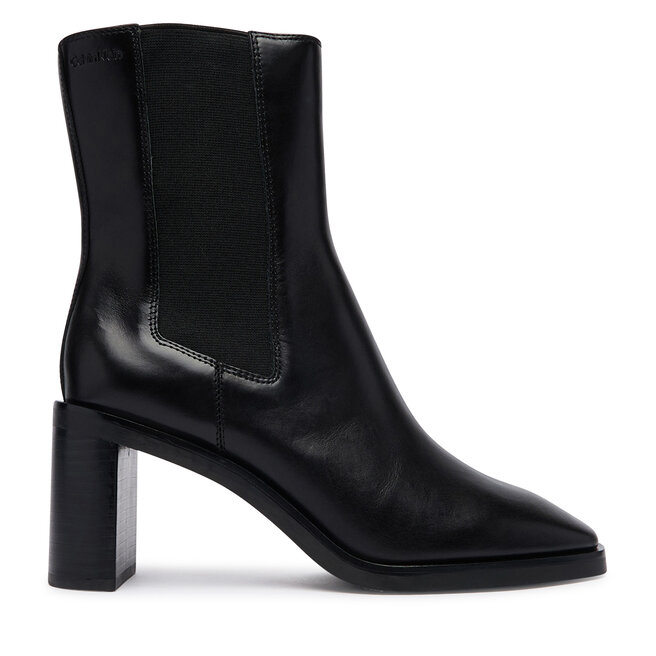 Botki Calvin Klein Block Heel Chelsea Boot Lth HW0HW03177 Czarny - kobiece