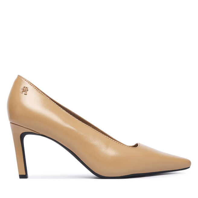 Szpilki Tommy Hilfiger Squared Toe High Heel Lth Pump FW0FW09510 Beżowy - kobiece