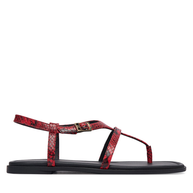 Sandały Tommy Hilfiger Th Buckle FW0FW09514 Czerwony - kobiece