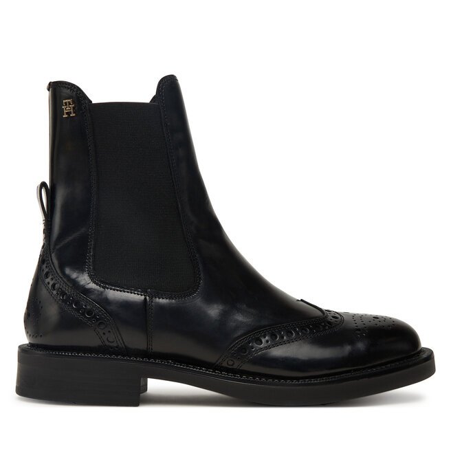 Sztyblety Tommy Hilfiger Brogue Boot FW0FW09151 Czarny - kobiece