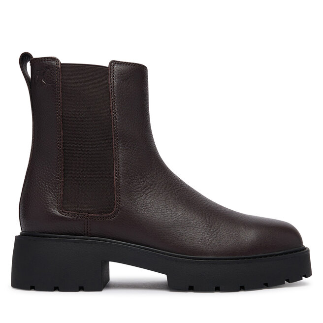 Sztyblety Calvin Klein Chunky Chelsea Boot Lth YW0YW02072 Bordowy - kobiece