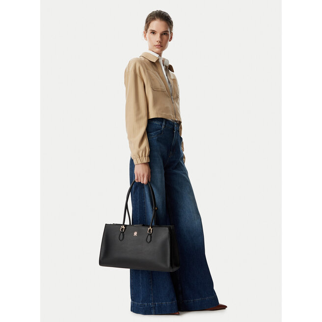Torebka Tommy Hilfiger Th Grace Satchel AW0AW18750 Czarny -