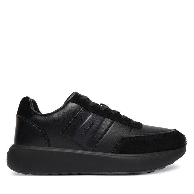 Sneakersy Calvin Klein City Runner Laceup Tape Lth HM0HM02033 Czarny - męskie