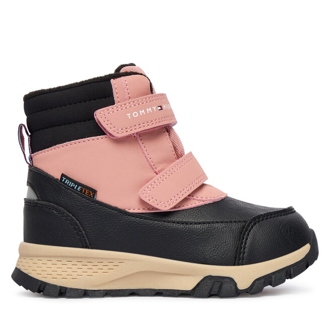 Śniegowce Tommy Hilfiger Velcro Bootie T1A5-34048-1592 M Czarny - dziewczęce