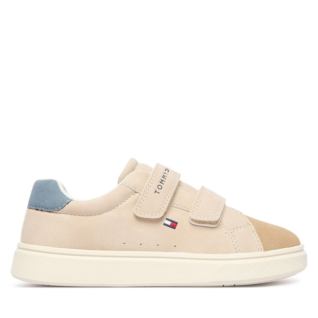 Sneakersy Tommy Hilfiger Low Cut Velcro Sneaker T1X9-35218-1959 S Beżowy - chłopięce