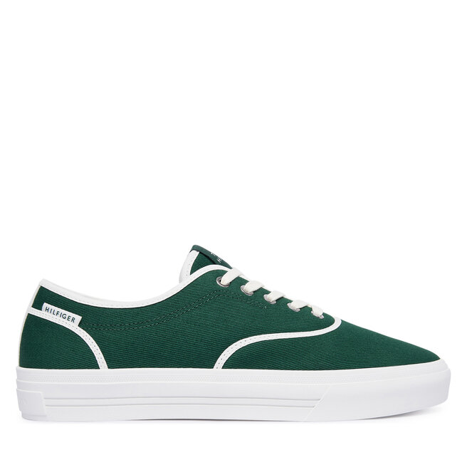 Tenisówki Tommy Hilfiger Th Vulc Cup Long Lace Canvas FM0FM05874 Zielony - męskie