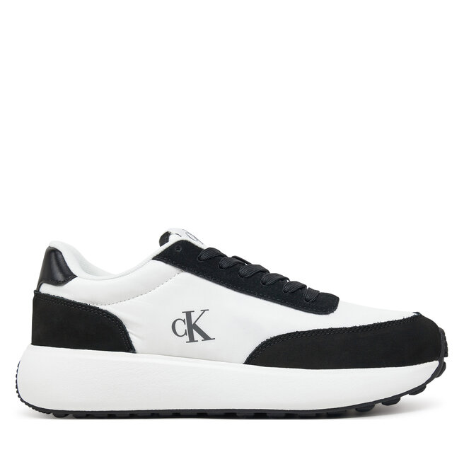 Sneakersy Calvin Klein Jeans Athleisure Runner Laceup Mix Wn YW0YW01774 Biały - kobiece