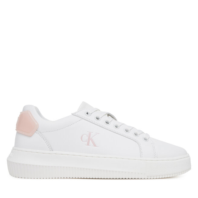 Sneakersy Calvin Klein Jeans Chunky Cupsole Ru Patch Lth Wn YW0YW01846 Biały - kobiece