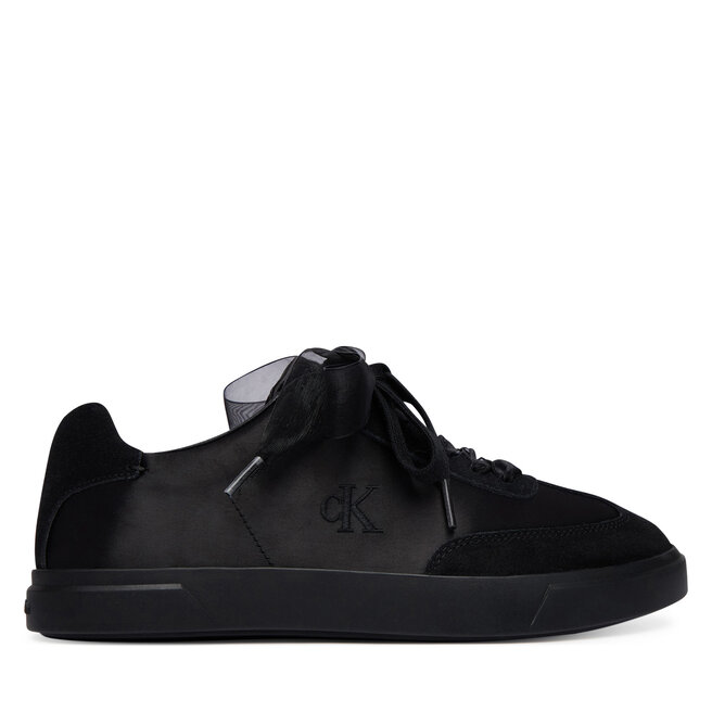 Sneakersy Calvin Klein Low Pro Cupsole Wt Satin Mix HW0HW03288 Czarny - kobiece