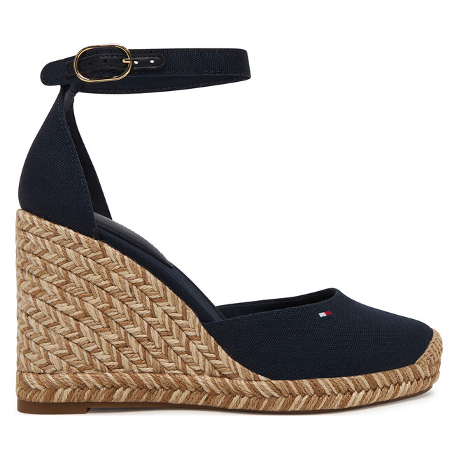 Espadryle Tommy Hilfiger Wedge FW0FW09225 Granatowy - kobiece