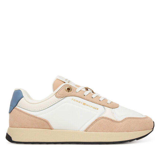 Sneakersy Tommy Hilfiger Mix Material Runner FW0FW08950 Écru - kobiece