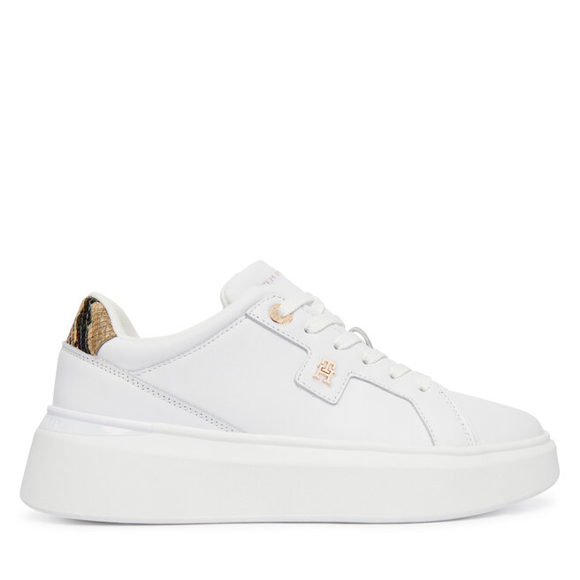 Sneakersy Tommy Hilfiger Chic Platform Snake FW0FW09456 Biały - kobiece